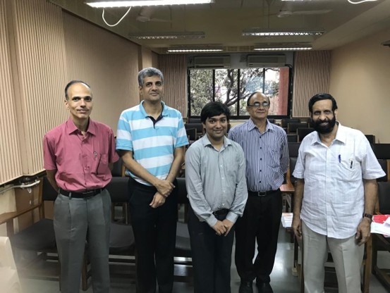 Subir Majumder after his Ph.D. viva voce at IIT Bombay with Prof. S. A. Khaparde, Prof. S. V. Kulkarni, and PhD committee members.